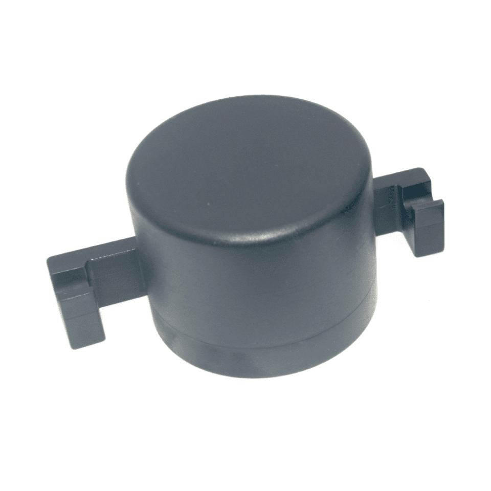 Omsteekdop PVC 60mm met haakjes aan de zijkant ZWART