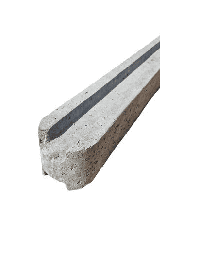 Betontussenpaal L.195cm BREED rabat 130cm en afgeronde kop