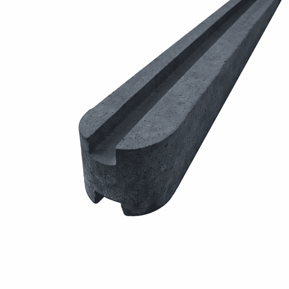 Betontussenpaal L.275cm rabat 220cm en afgeronde kop (ANTRACIET)