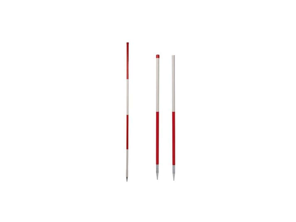 Jalon, staal, deelbaar, met 2 punten (Rood/Wit)