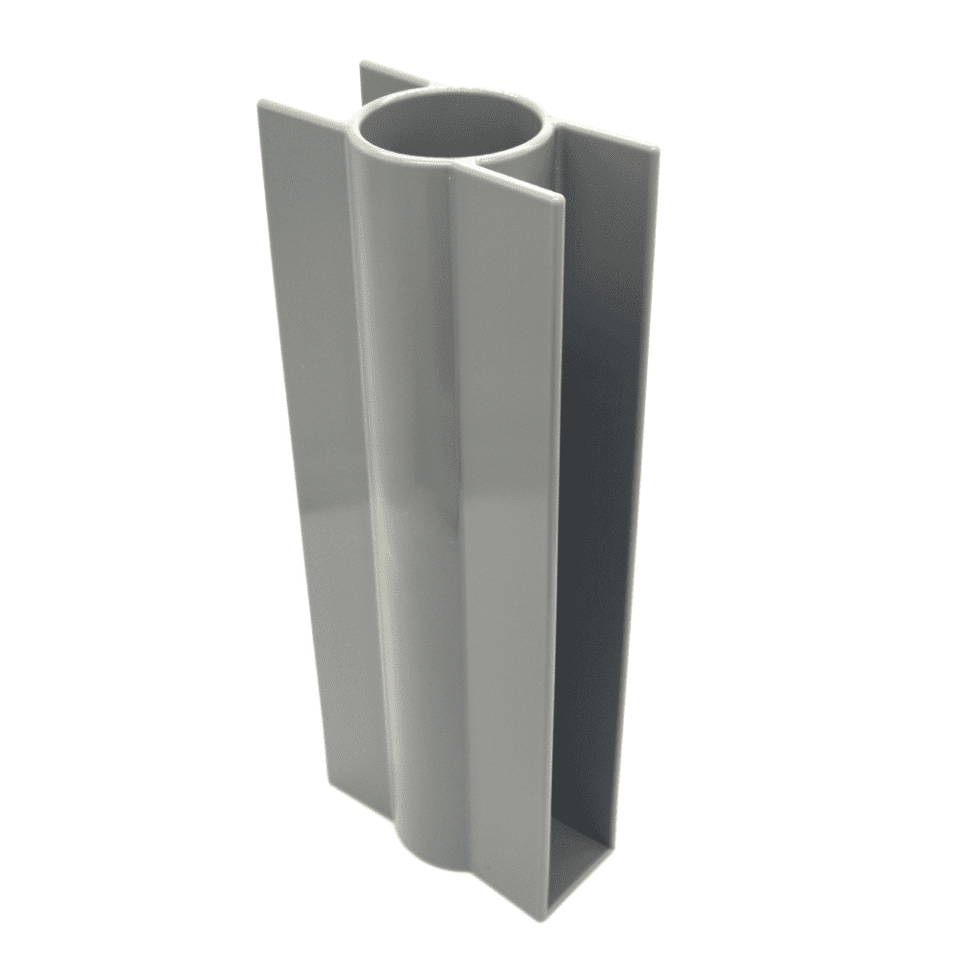 Betonplaathouder PVC diam. 48mm x 300mm met voetje (GRIJS)