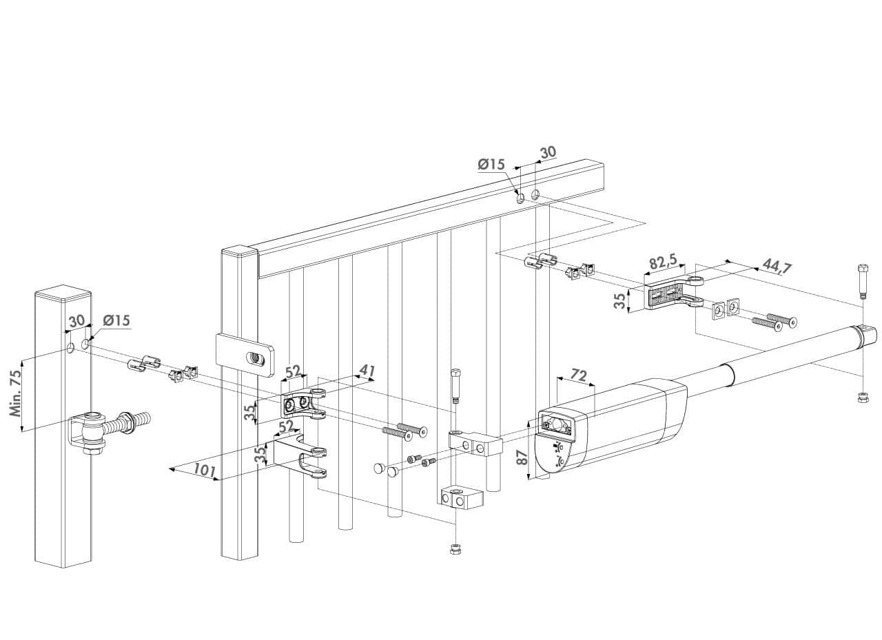 Hydraulische polyvalente poortsluiter type Locinox SAMSON-2 - Afbeelding 3