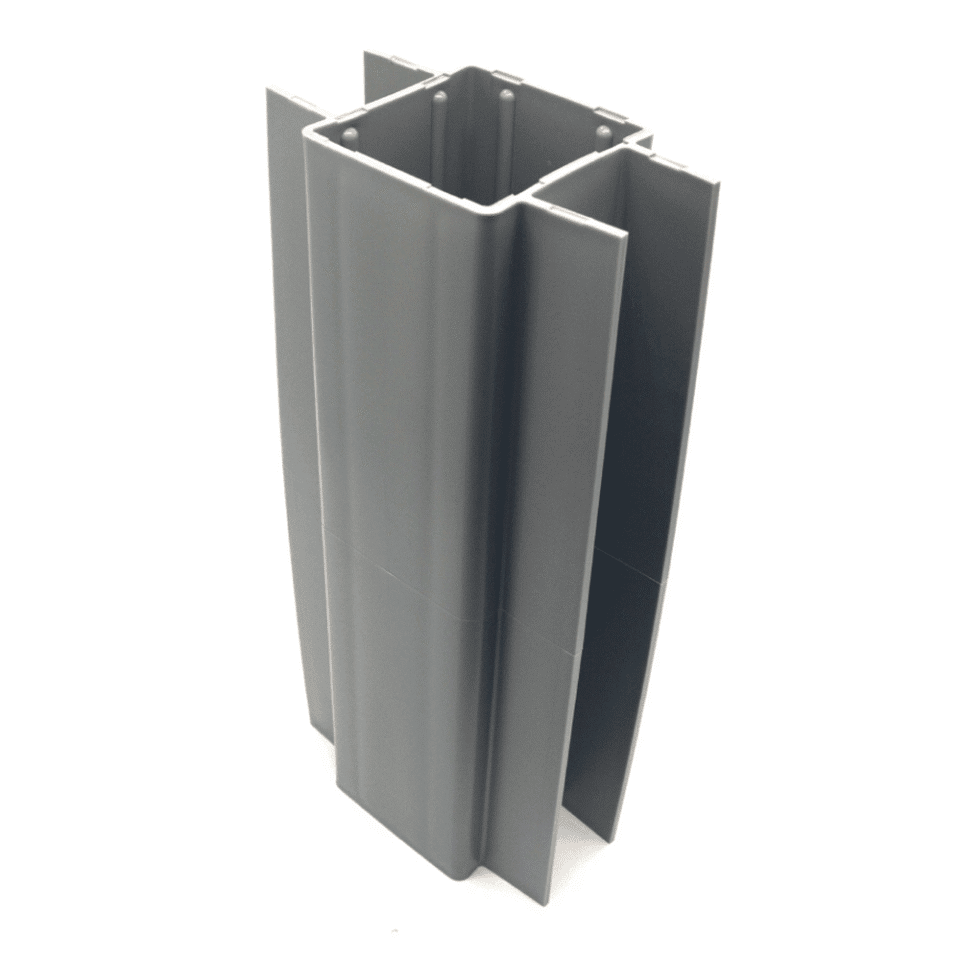 Betonplaathouder PVC voor koker 60/60mm x 300mm zonder voetje (GRIJS)