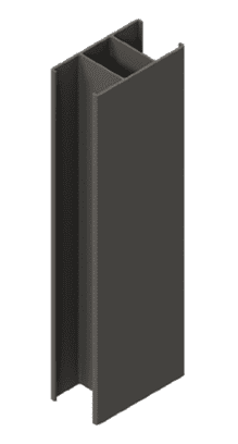 MEHA-Gleufpaal 95/50mm x L. 3000mm - ZWART (RAL 9005 STR)